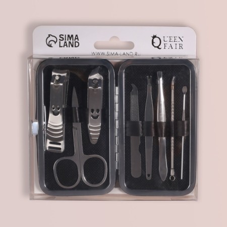 Manicure set "Style", 8 items, in case, black color-7