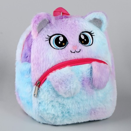Baby plush backpack for the girl "Cat Fluffics", 24 × 22 × 7 cm-1