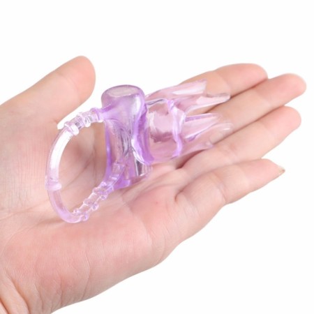 Erective vibro-ring, d = 3.5 cm, gel silicone, purple-3
