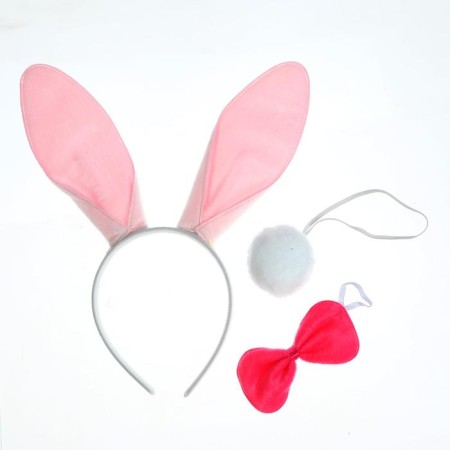 Carnival set "Rabbit", three items: tail, rim, bow