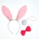 Carnival set "Rabbit", three items: tail, rim, bow
