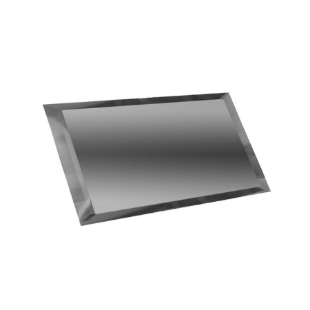 Rectangular mirror graphite matte tiles with fake 10 mm, 480x120 mm