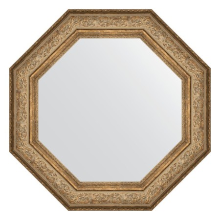 Mirror in the baguette frame, vignette antique bronze 109 mm, 75x75 cm