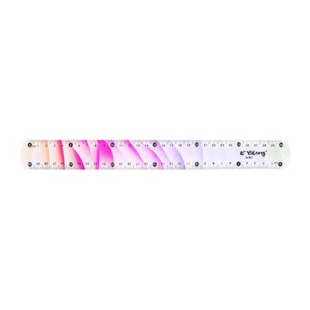 Set of geometric flexible silicone (ruler 30cm+2 squares+transporter) gradient-5