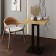 Kitchen table on one leg Sandro, 650x650x780, black/oak craft gold