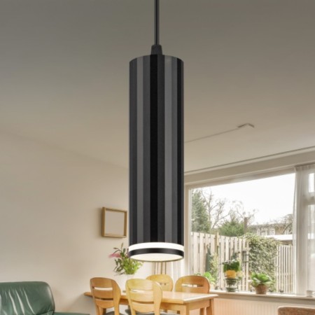 Suspension lamp PL19 BK MR16 GU10 Ceiling cylinder, black color