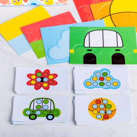 Board game according to the methodology of Segen "Mosaic for Bunny", 20 cards, 4 figures, 3+-4