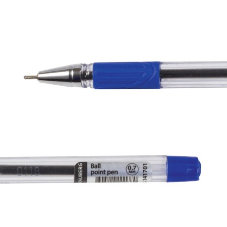 Ballic handle 0.7 mm, Brauberg max-oil, with rubber emphasis, blue ink, oil base-3