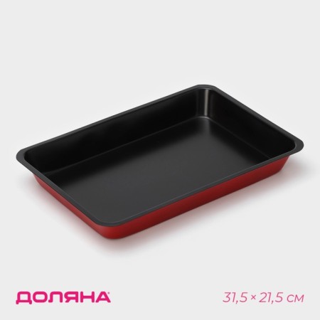 The baking sheet of the Dolyan “Renard. Rectangle ", 31.5 × 21.5 cm, anti -stick coating, red color