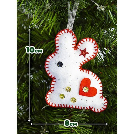 Set for creativity. Soft toy made of felt "New Year's toys" 6 pcs.-6