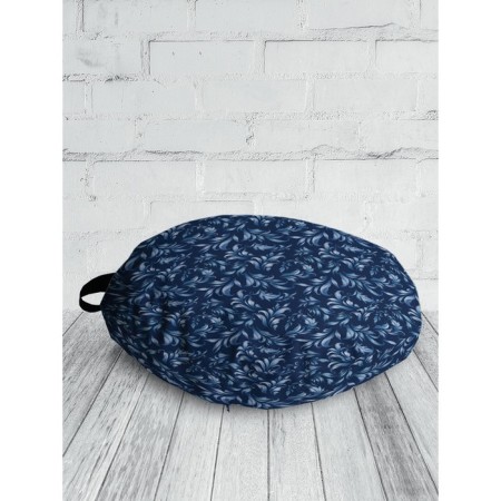 Pillow Siddle "Pattern on a blue background", decorative, d = 52 cm-1