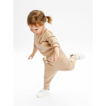 Blood wool and sliders children's fashion, height 74 cm, beige color-7