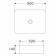 Haller shell Wave Quadro, rectangular, white color, 50x39x14 cm