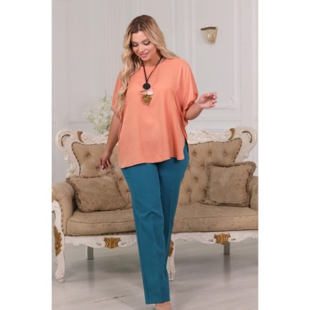 Female blouse, size 48, pink color-1