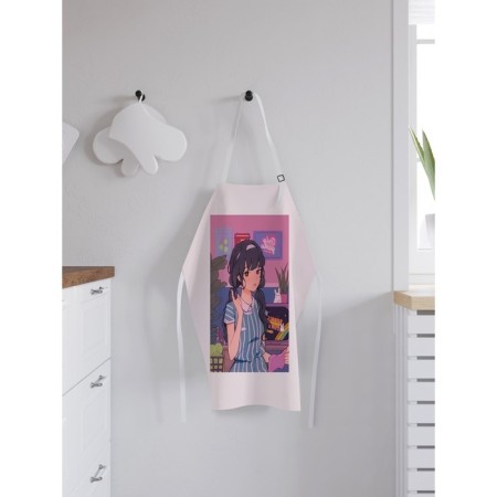 Apron kitchen with a photo print "Anime Girl", adjustable, size OS-1