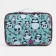 Cosmetic bag with zipper, turquoise color