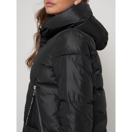 Coat insulated winter female, size 52, black color-15