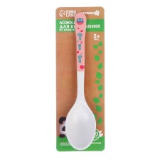 A baby spoon for bamboo feeding, oval shape, mix color