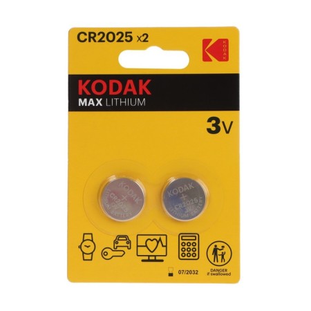 Battery lithium Kodak, CR2025-2BL, 3V, blister, 2 pcs.
