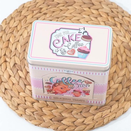 Bank for bulk products CAKE, 16 × 9.5 × 17.5 cm, with a window, pink color-3