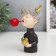 Souvenir Polystone "Girl with deer horns with red bubble, with hearts" 12x7x9 cm