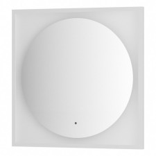 Зеркало в багетной раме с LED-подсветкой 15 Вт, 70x70 см, ИК - выключатель, тёплый белый свет, белая