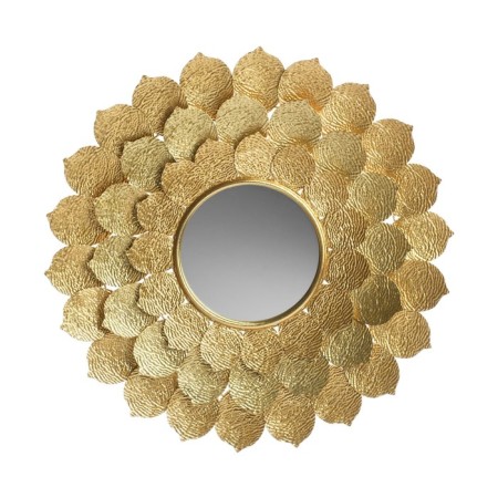 Decor Wall metal with a mirror "Flower. Sugar" gold 78.7x78.7x3.8 cm-1
