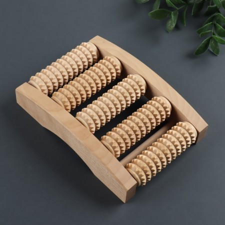Feet massage "Drums", 19 × 13 × 4 cm, wooden, 5 rows-3