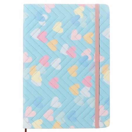 Notepad 80 sheets in a cage (14.5 x 21 cm) Mazari "Pastel Heart", on an elastic band, 70g/m2, 4 MIX colors-7