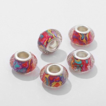 Bead "Klyaks" 1.4 × 0.8 cm, color in silver-1