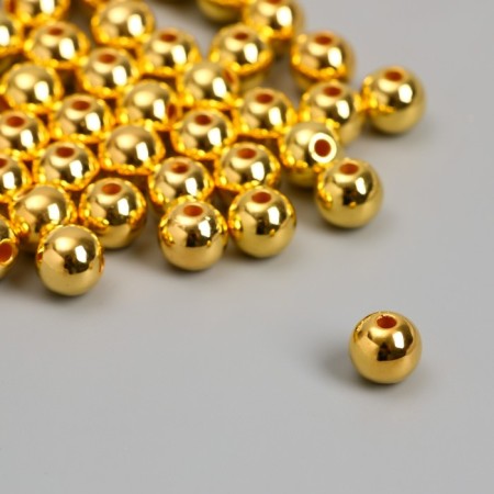 Beads for creativity plastic "Gold" d = 0.8 cm set 500 grams
