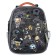 School backpack 38 x 30 x 16 cm, ergonomic back, Stavia "Football", gray