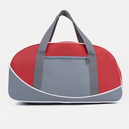 Sports bag with lightning, 3 outer pockets, long belt, red/gray color-1