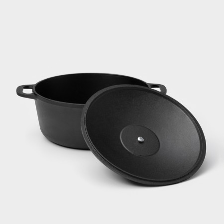 Cast iron pan Wild Kitchen, 3 l, shoulder blade and sponge in the kit-5