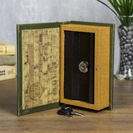 Safe-book wood "Map of the discoverers" 17x11x5 cm-1