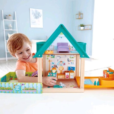 Set of game Hape "Veterinary Clinic", two -story, with animals, dolls and accessories-2