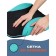 Anatomical pillow on the back of the lower back, size is 38x41x10 cm, the color is turquoise
