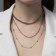 Necklace "chain" thread with beads, color silver, 50 cm