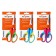 Office scissors 14 cm, plastic handles with rubber inserts, the ends are sharp, mix