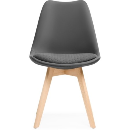 Wooden stool Bonuss array of beech/velor, natural/gray 50x56x84 cm-1