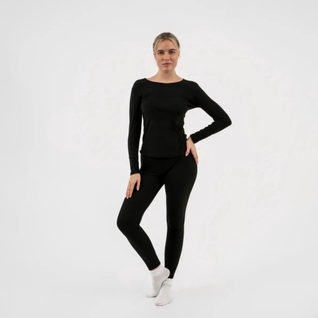 Women's thermal Bellard, Set: longsliv, leggings, size XS, black-6