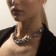 The necklace "Jewelry" geometry, white color in silver, 32 cm