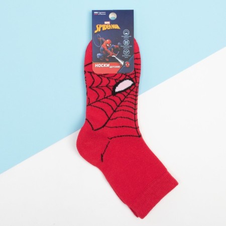 Children's socks "Spider Man", red color, 18-20 cm-2