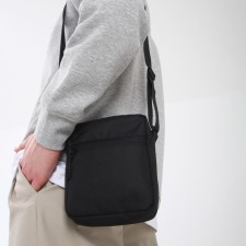 Men's bag over the shoulder, textura, textiles, black color