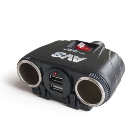 Avs CS230U cigarette lighter, 12/24 V, 2 exits + 2USB-1