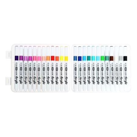 Acrylic markers set 24 colors, a round tip, for any surface-3