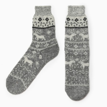 New Year. Men's woolen socks "Nevada-novada" Color gray, size 29