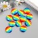 Tops for creativity plastic "Bright stripes" Flat set 12 pcs 1.8x1.8 cm