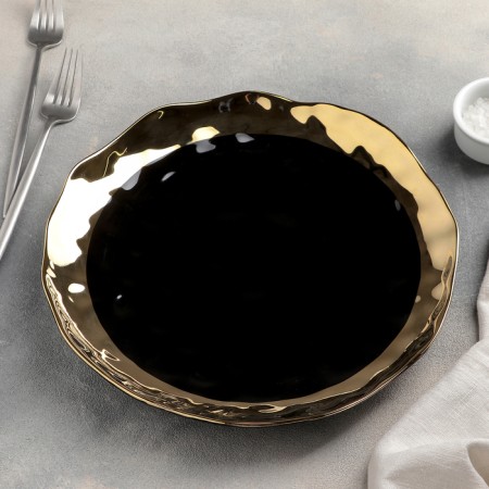 Ceramic lunch plate "In and Jan", d = 27 cm, black color-1