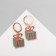 Earrings "Gift" with a bow, the color is red-green in gold